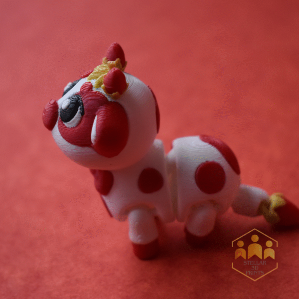 Articulated Flexi Strawberry Cow - Image 2
