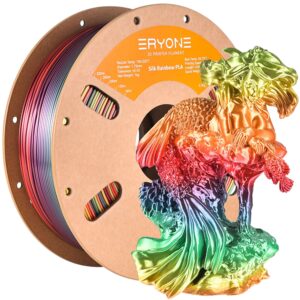 ERYONE Silk Rainbow PLA Filament 1.75mm, 1KG (330M) – 20 Vibrant Colors with Smooth Gradient – Shiny Multicolor 3D Printer Filament, Dimensional Accuracy ±0.03mm