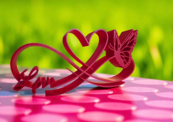 Infinity Love 3D Printed Desktop Gift – Red Romantic Table Decor | 250x141x30mm - Image 2