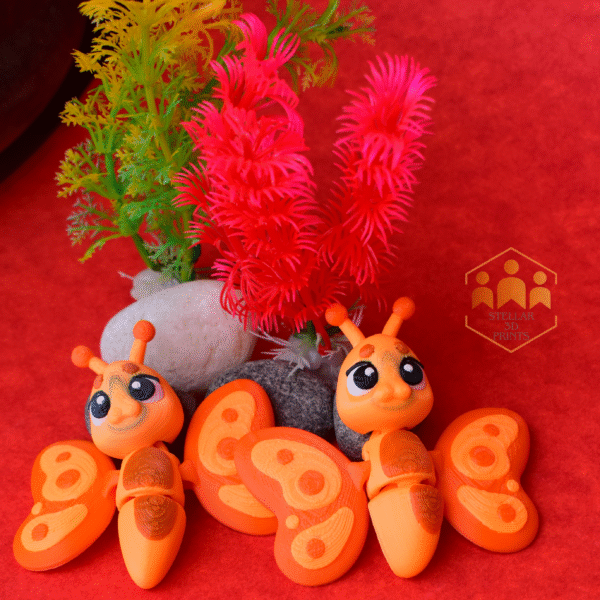 Articulated Flexi Orange Butterfly - Image 2