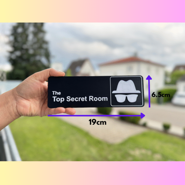 Eco-Friendly 3D Printed Room Sign Board – 185x62mm | Black & White - Image 2