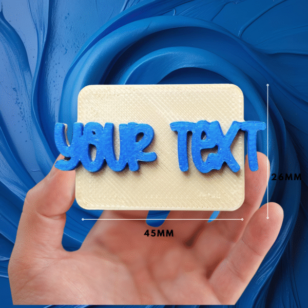 Custom 3D Printed Name Fridge Magnet | 5 Cute Shape Options | Personalized Gift in Military Khaki & Blue – 45mm - Image 2