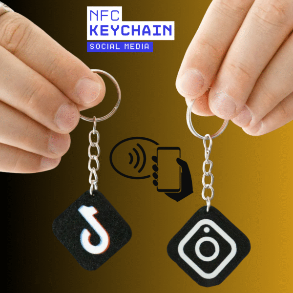 Custom NFC Social Media Keychain – 3D Printed | Share Facebook, Instagram, YouTube, Website Links