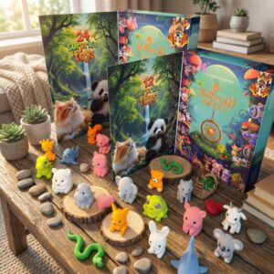 Advent Calendar with 24 Surprise Knitted-Style 3D Printed Toys – Holiday Gift for Kids & Collectors